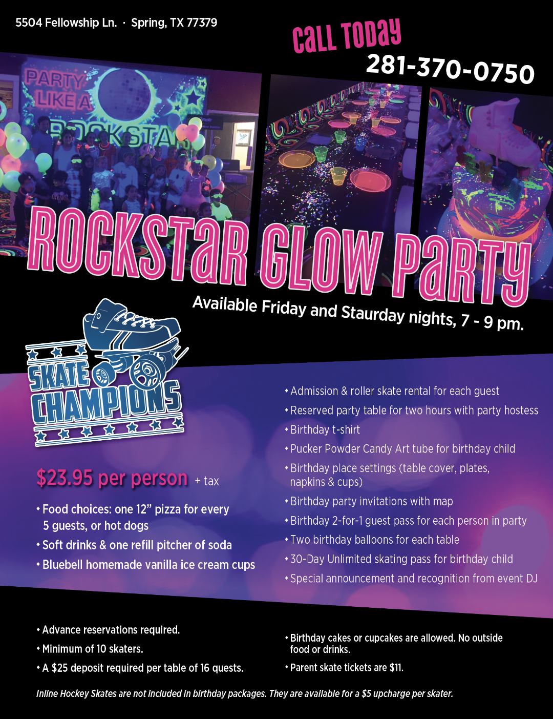 Rockstar Blacklight Glow Parties