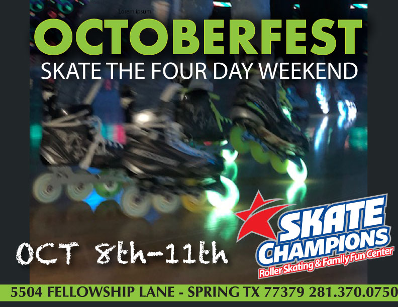 Skate the Four-Day Weekend Oct 8th-11th